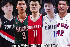 杨瀚森总分破100分！NBA历史中国球员得分榜！大郅4阿联3